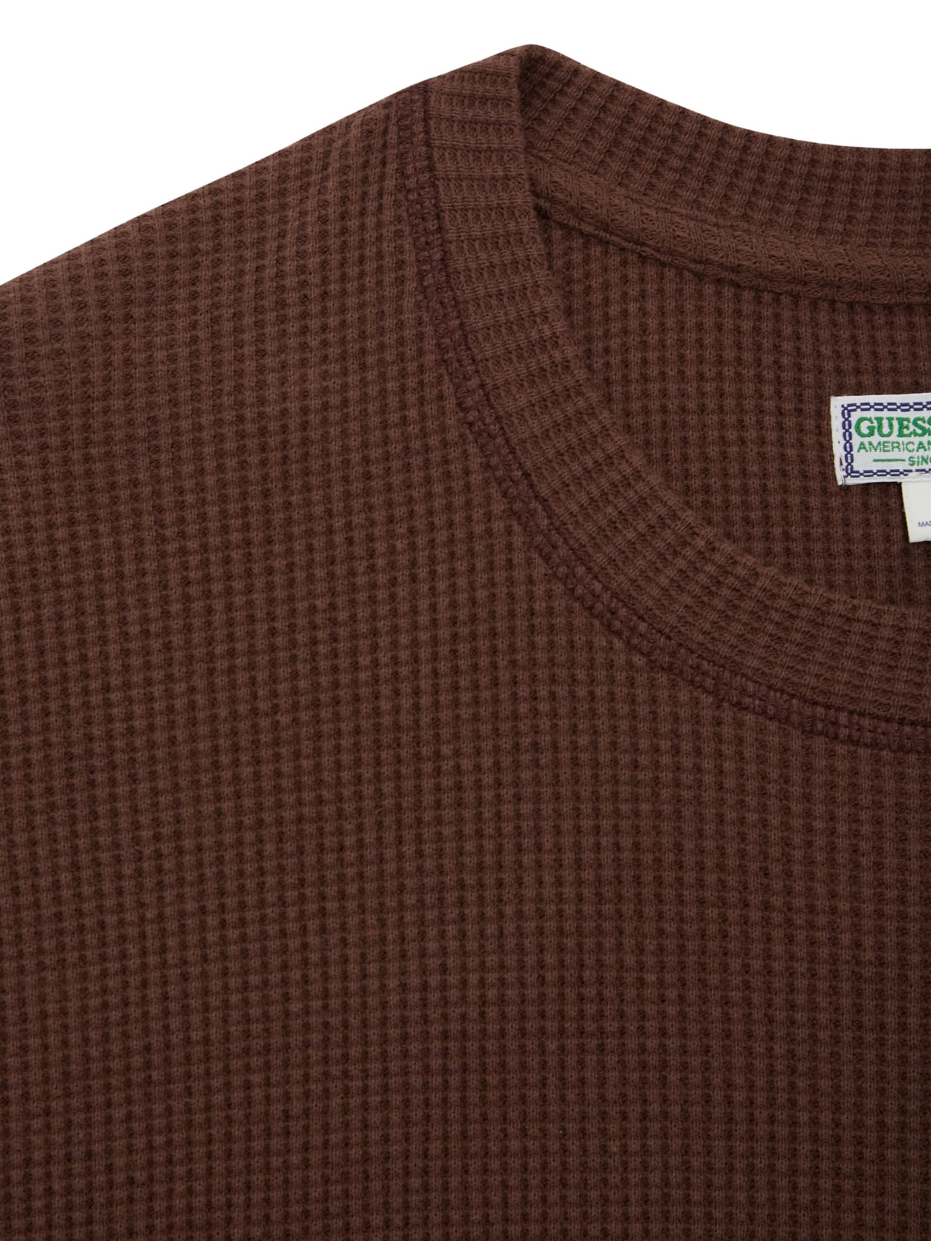 Camiseta de manga comprida com textura waffle