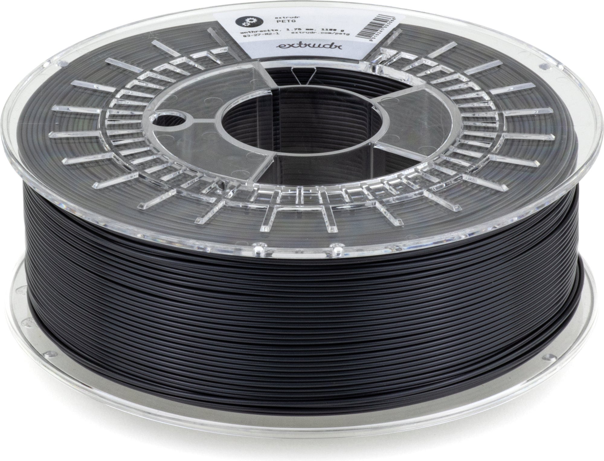 Extrudr  PETG Anthrazit, 1,75 mm / 1100 g    Filament mit hervorragenden mechanischen Eigenschaften
