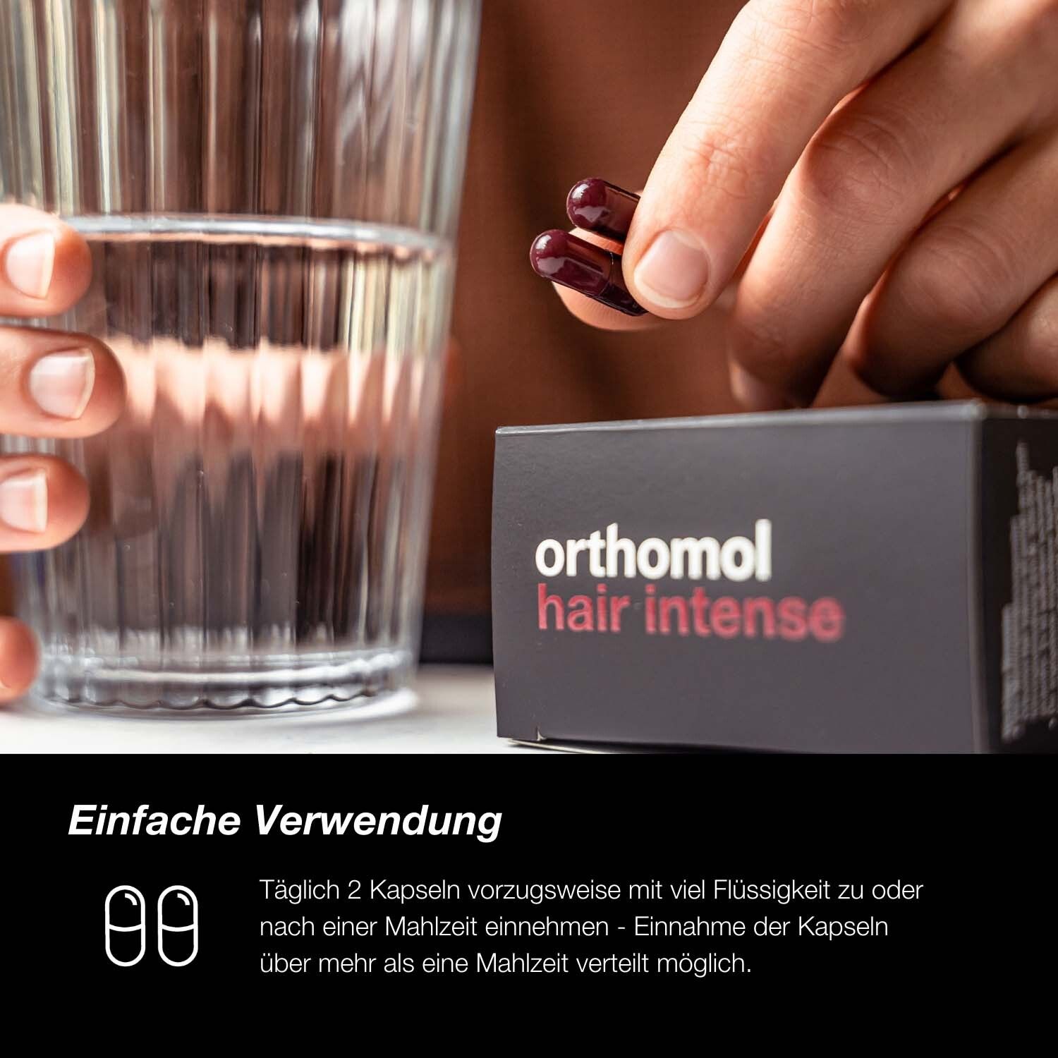 Orthomol Hair Intense - Mikronährstoffe für schönes Haar - mit Biotin, Kupfer, Zink und dem patentierten KeraLiacin - Kapseln
