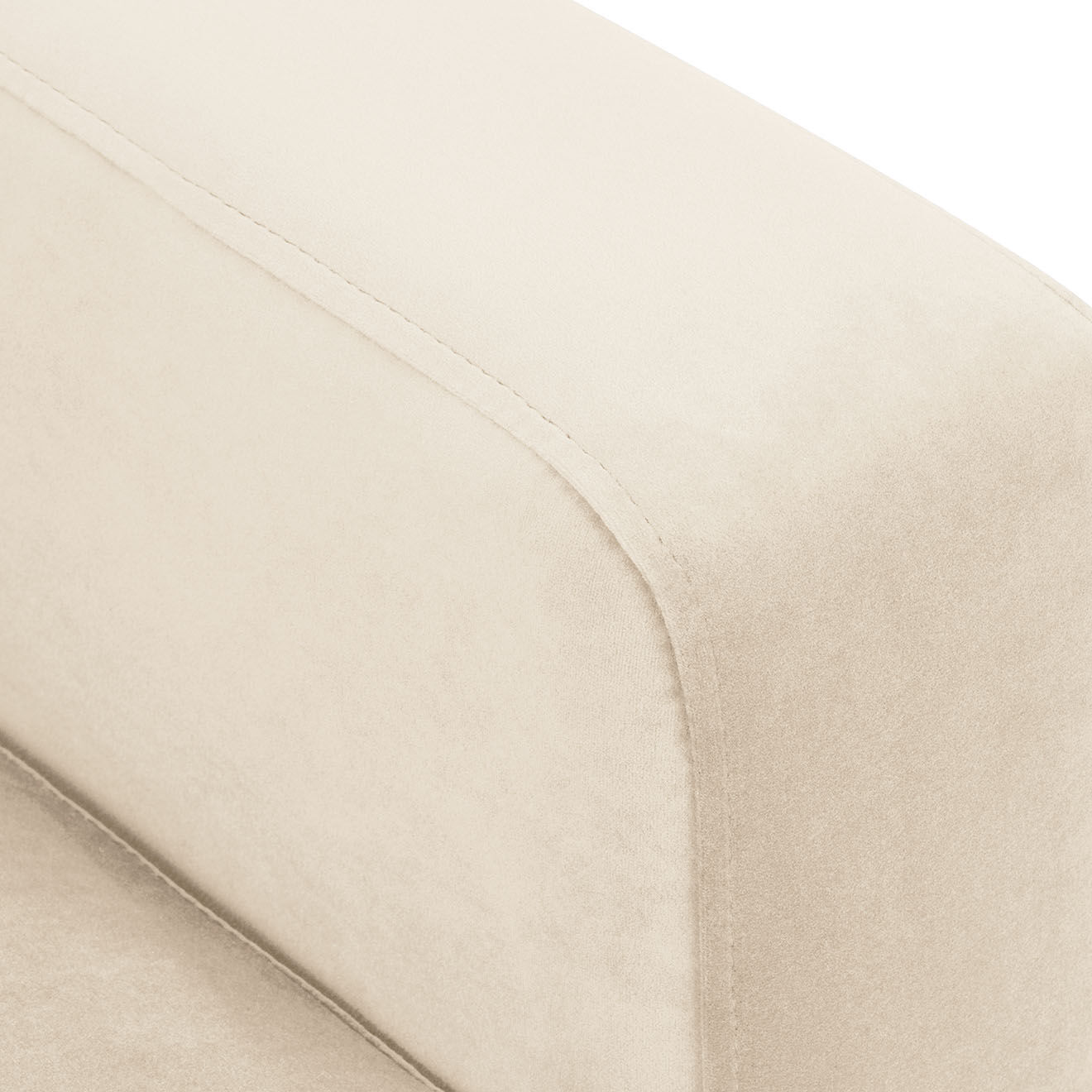 Mazzini Sofas Canapé d'angle Symétrique En Velours Venus 5 Places beige clair - 250x238x90 cm