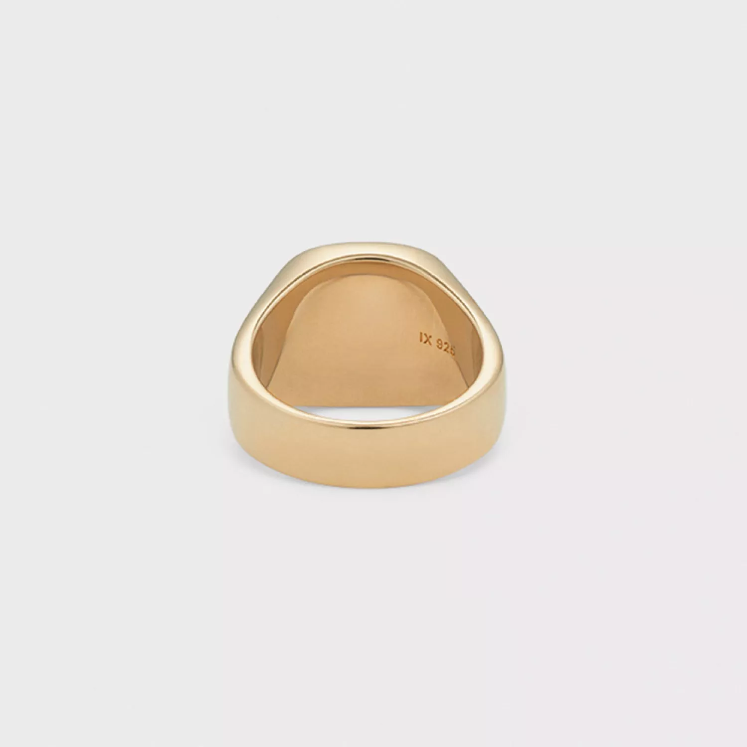 IX Studios Cushion Signet Hawks Eye Ring 22 kt. Forgyldt Sølv DMN0282GDHE