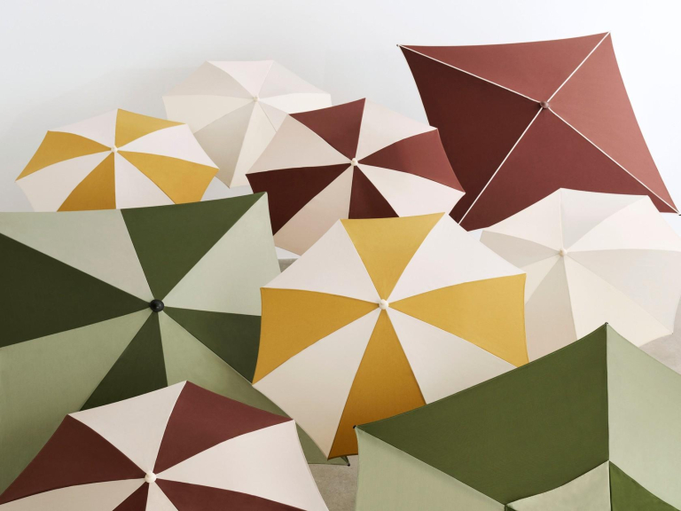 Hay Terrazza parasol zeshoek groen en donkergroen
