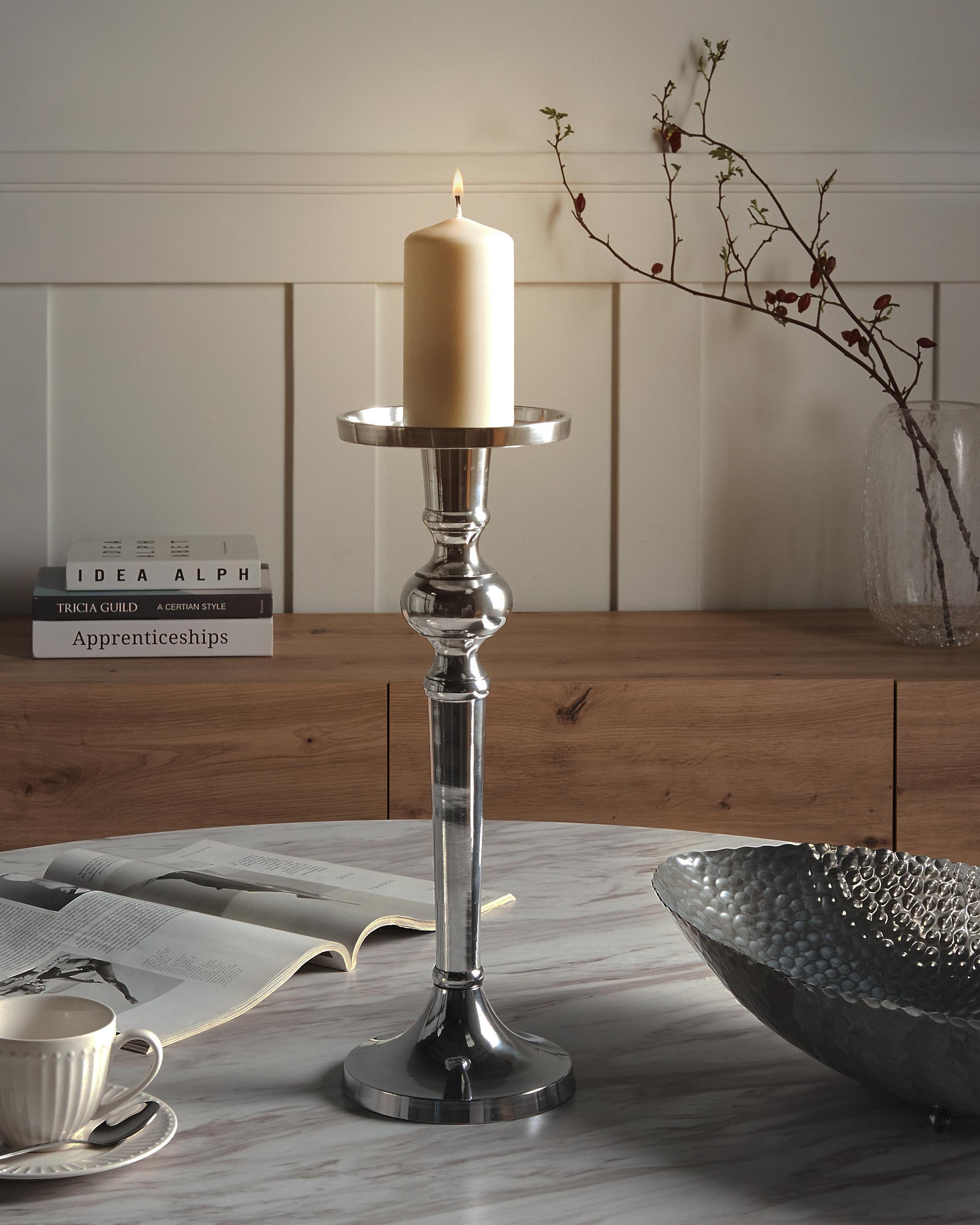Kaarshouder SANAFA Metaal 41 cm Zilver