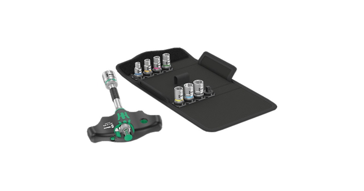 WeraKraftform Kompakt 400 RA Set 2, 9‑delige dopsleutel  (Zwart/groen)