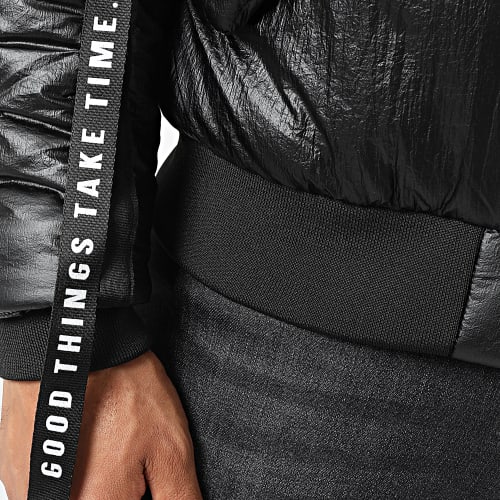 Veste Capuche A Bandes MNT-10022 Noir