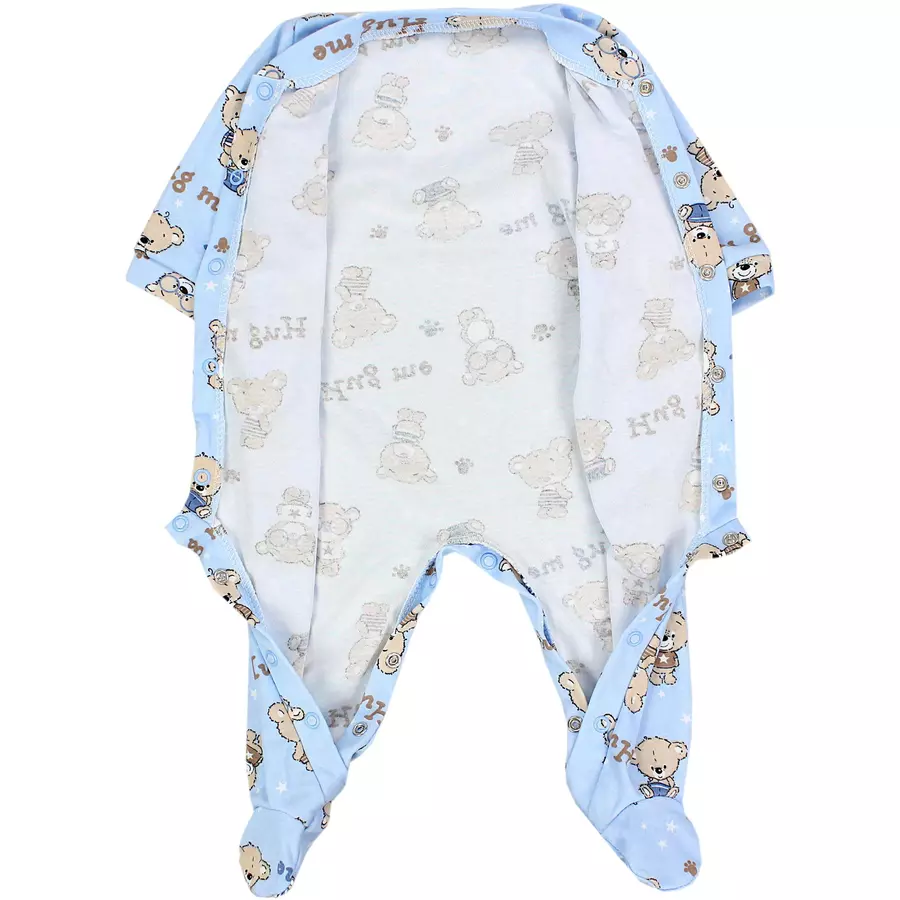 TupTam Baby Jungen Schlafstrampler mit Fuß 3er Pack blauweiß