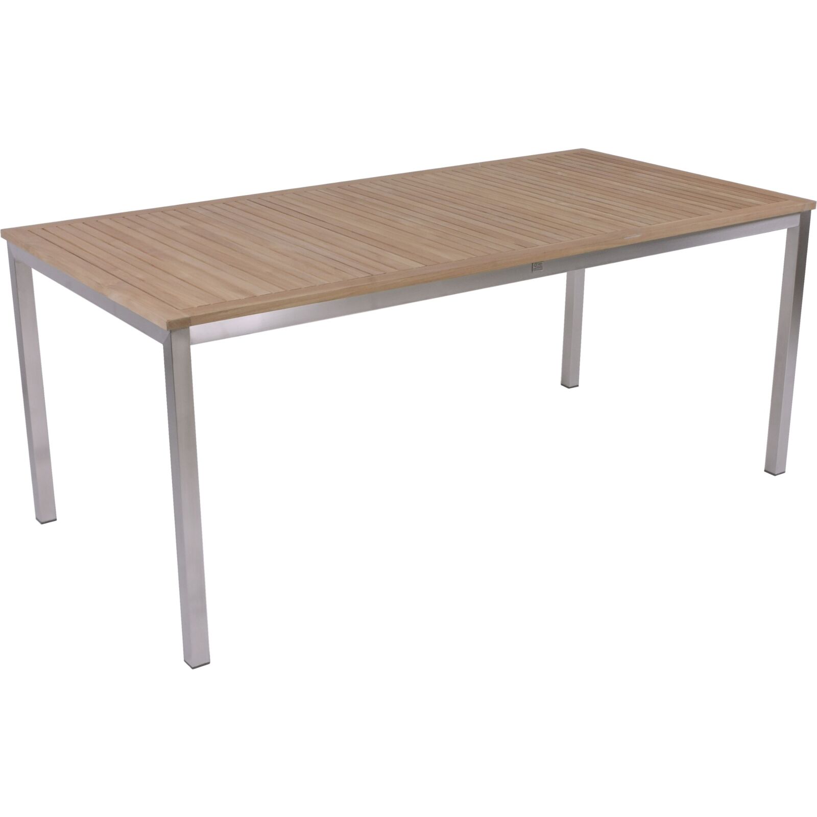 5-teilige Tischgruppe DENVER - dunkelgrau-silber - geöltes Teak Massivholz