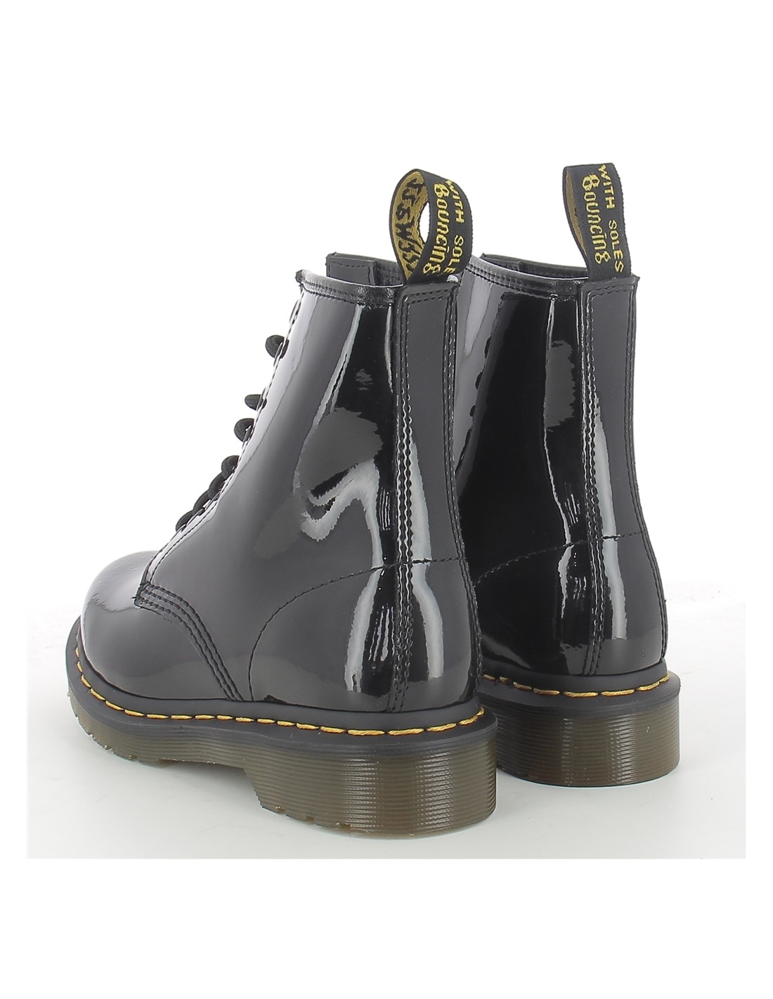 dr martens boots femme 1460 cuir verni noir