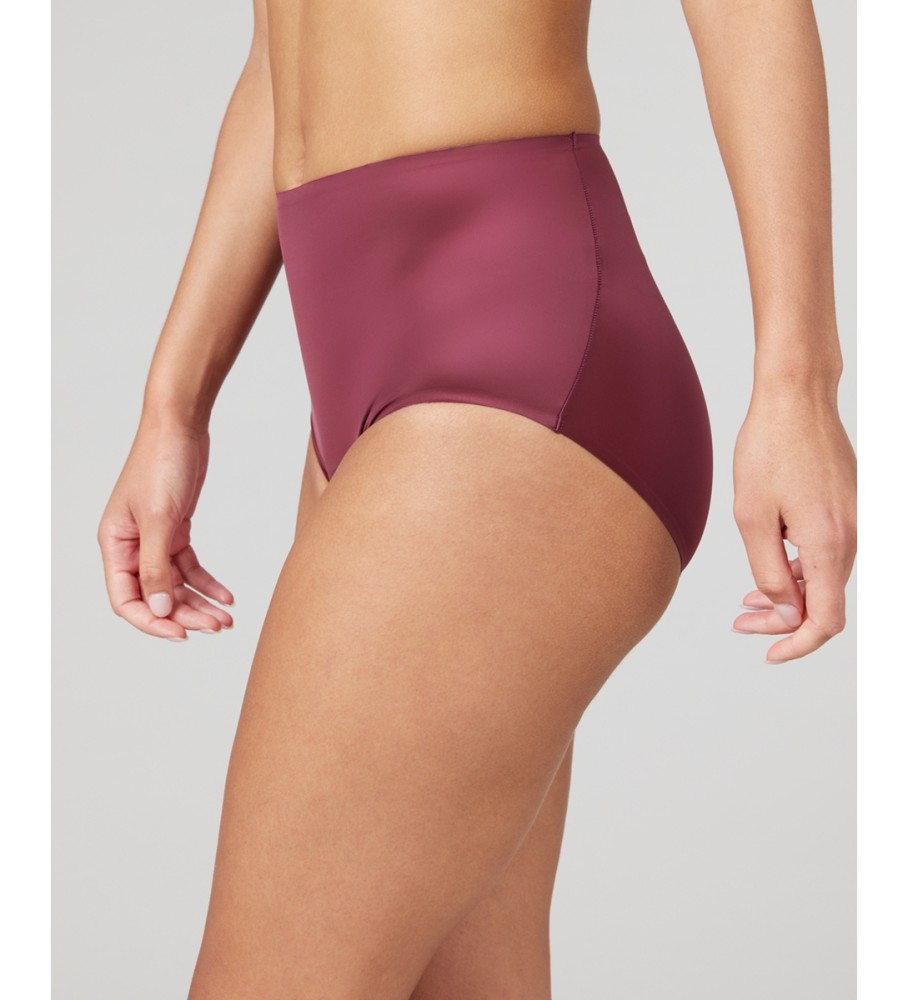 Calcinha modeladora SPANX cor bordô em cetim.