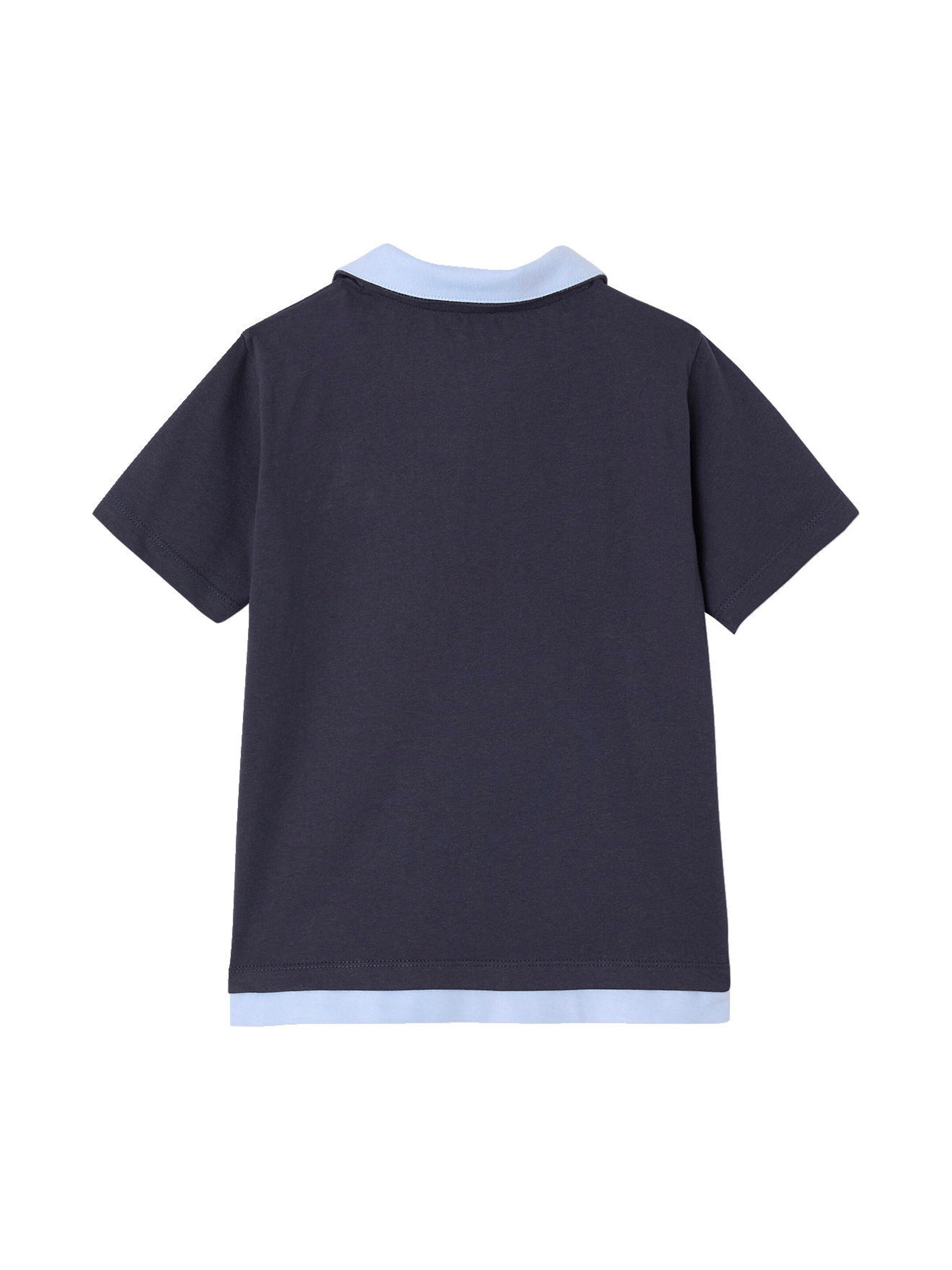 Vertbaudet Jungen Poloshirt mit doppeltem Kragen und Recycling-Baumwolle nachtblau