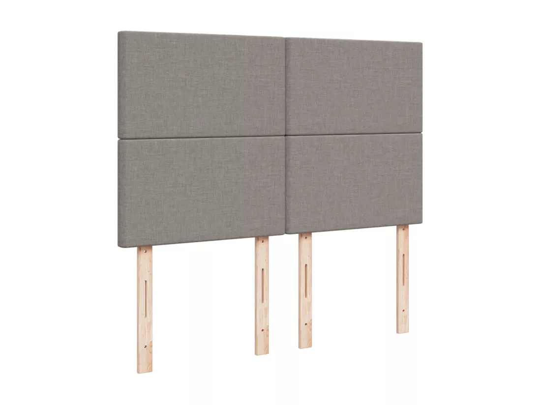 Sommier à lattes de lit avec matelas Taupe 160x200 cm Tissu