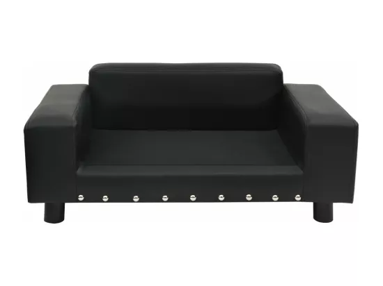 Canapé pour chien Noir 81x43x31 cm Peluche et similicuir