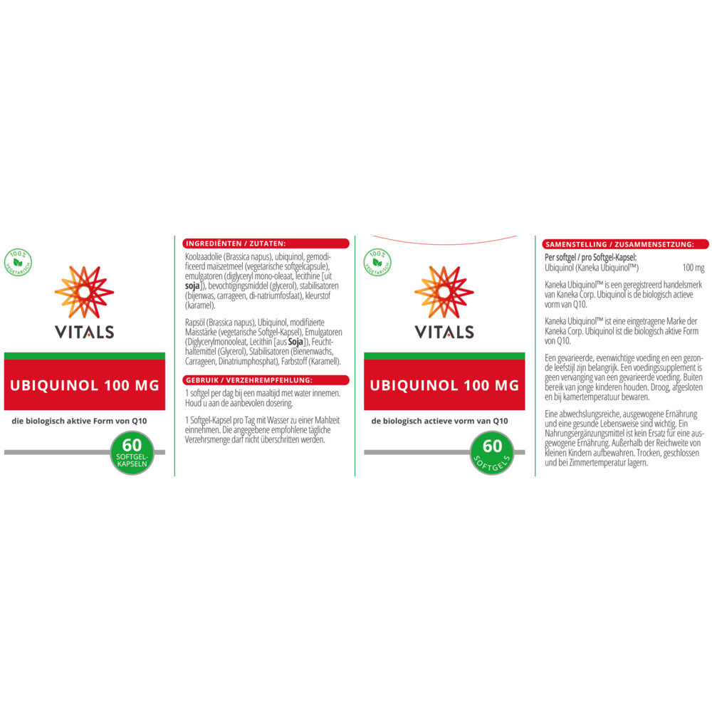 Vitals Ubiquinol 100mg 60 capsules