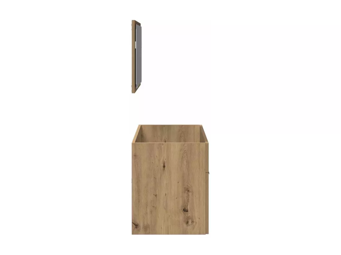 Armoire de salle de bain avec miroir chêne artisanal