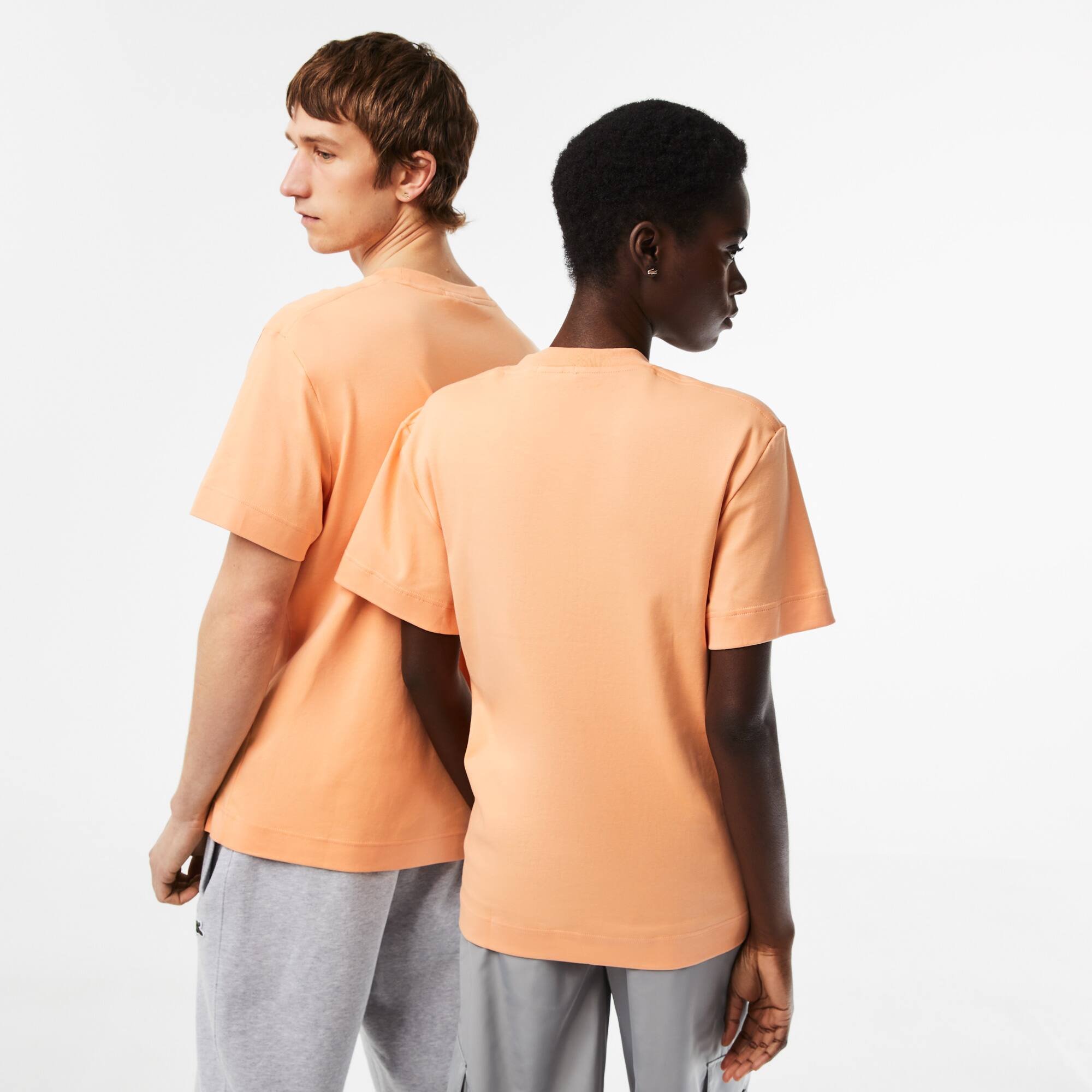 Unisex T-Shirt aus Bio-Baumwollfleece T-Shirts - Orange - Lacoste - Unisex