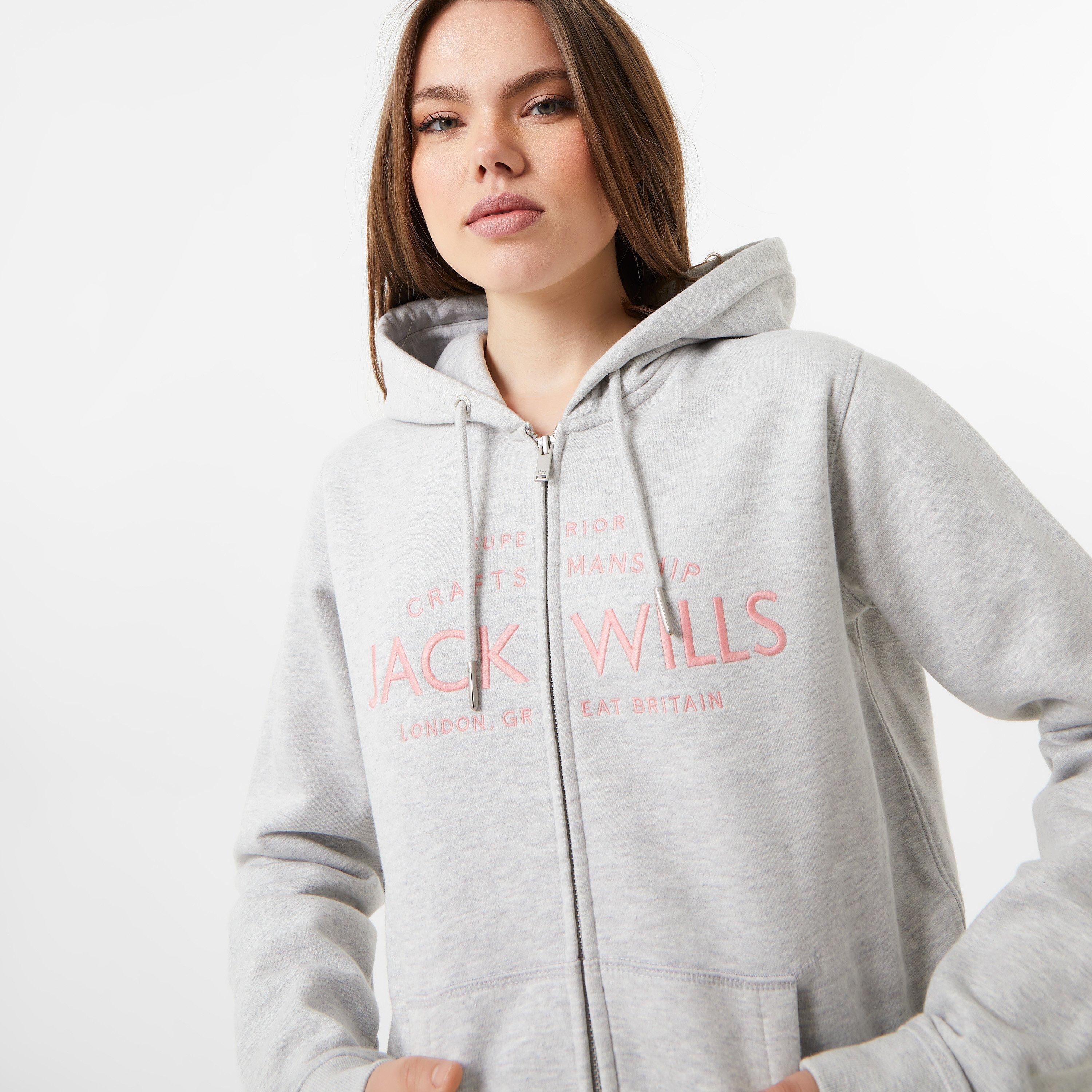 Jack Wills JW Hunston Logo Zip Hoodie