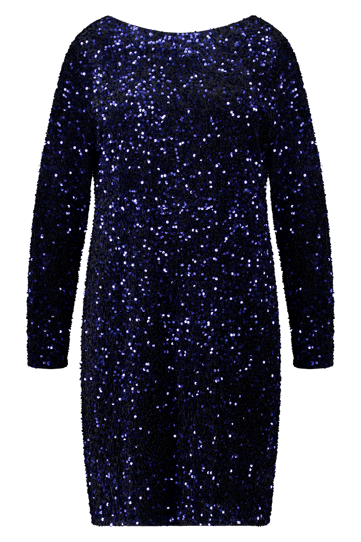 Jurk met pailletten en strikdetail Kobalt blauw