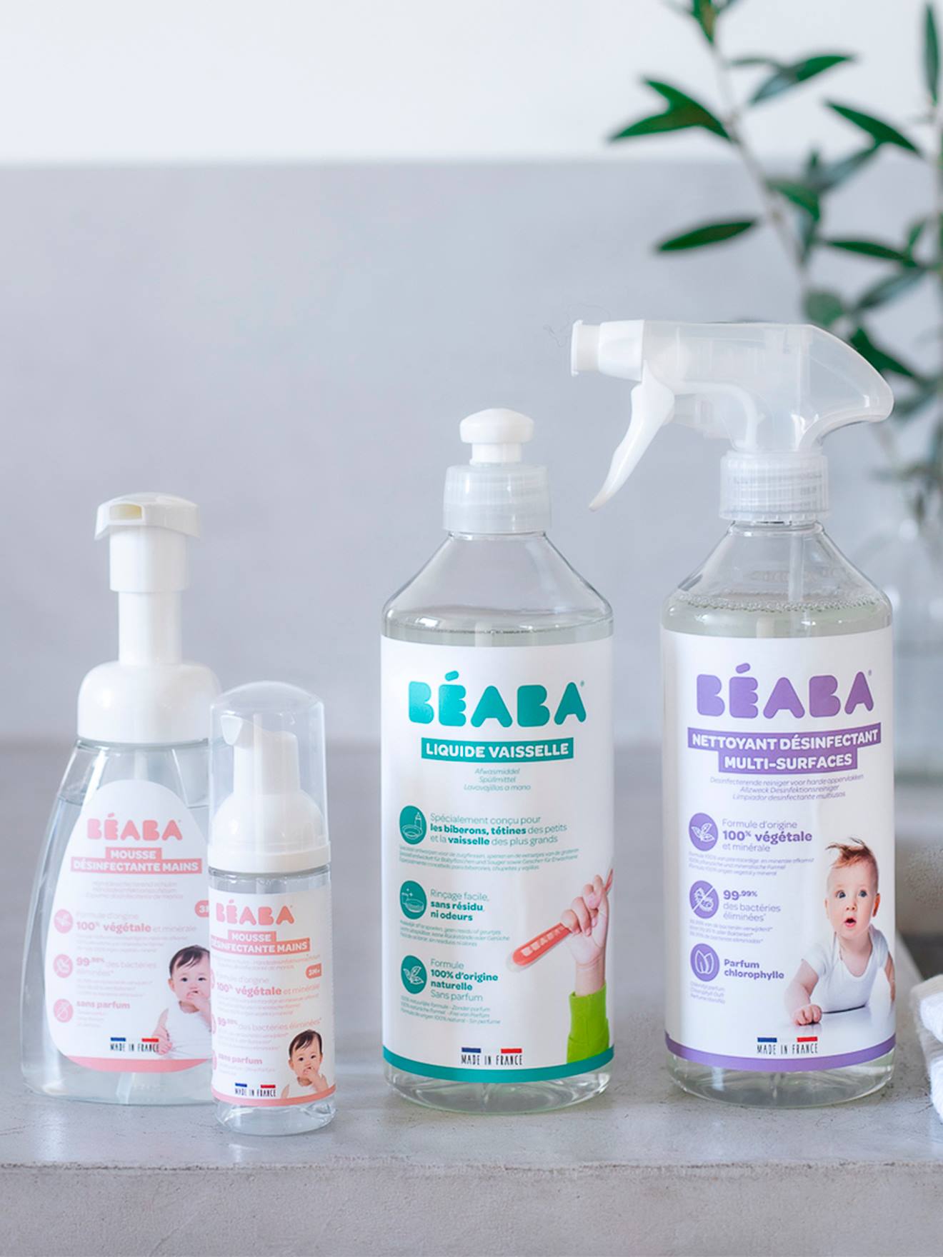 Conjunto de 2 frascos de detergente líquido para louça (500 ml) BEABA branco