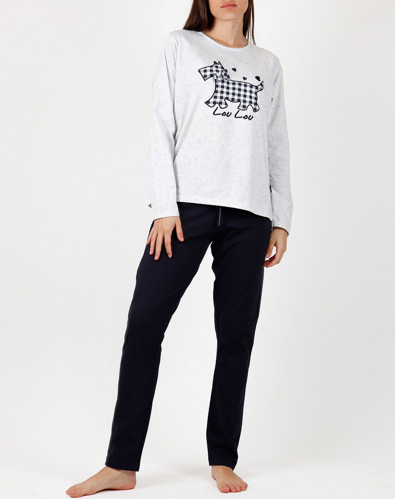 Admas Pyjama Lovely noir/gris
