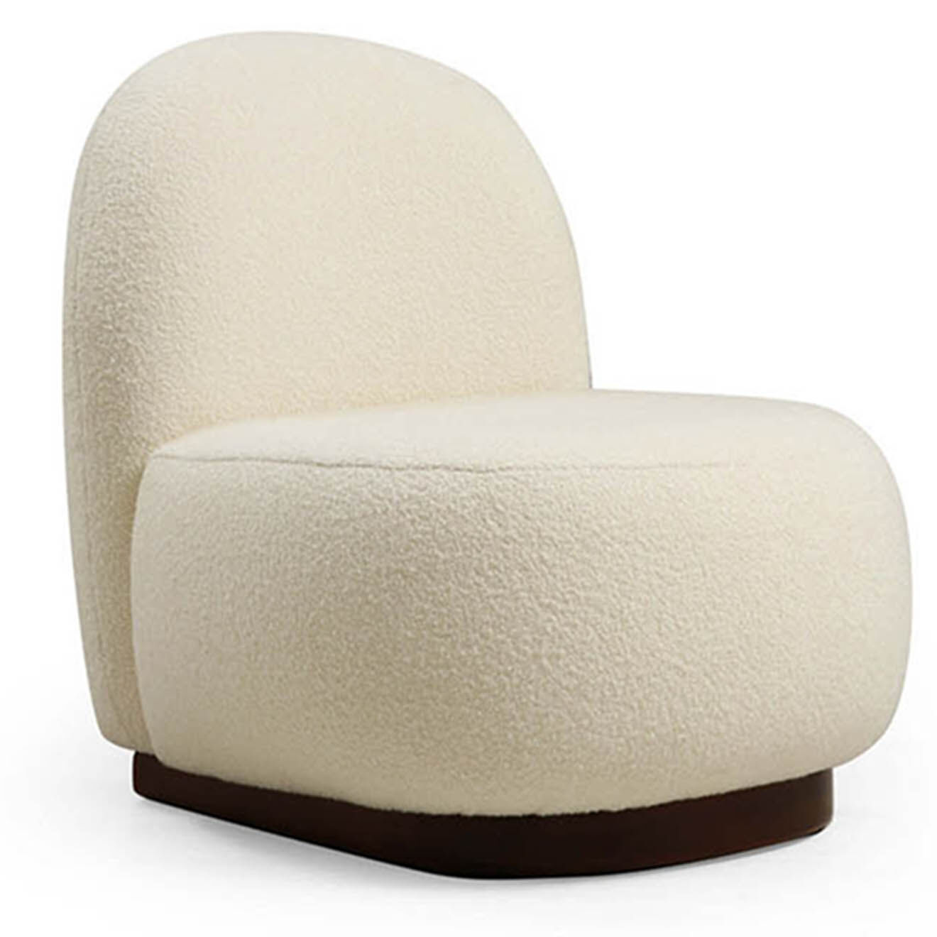 Wooden Art Fauteuil bouclette Tina blanc - 74x75x85 cm