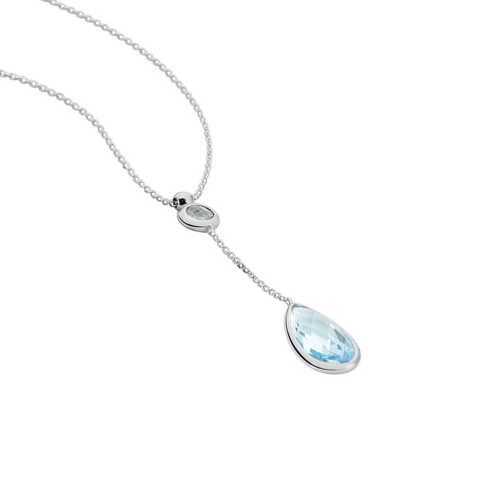 Collier Dennis Or Blanc Topaze