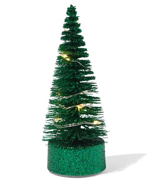 sapin de Noël avec guirlande lumineuse LED Ø4x10.5 vert