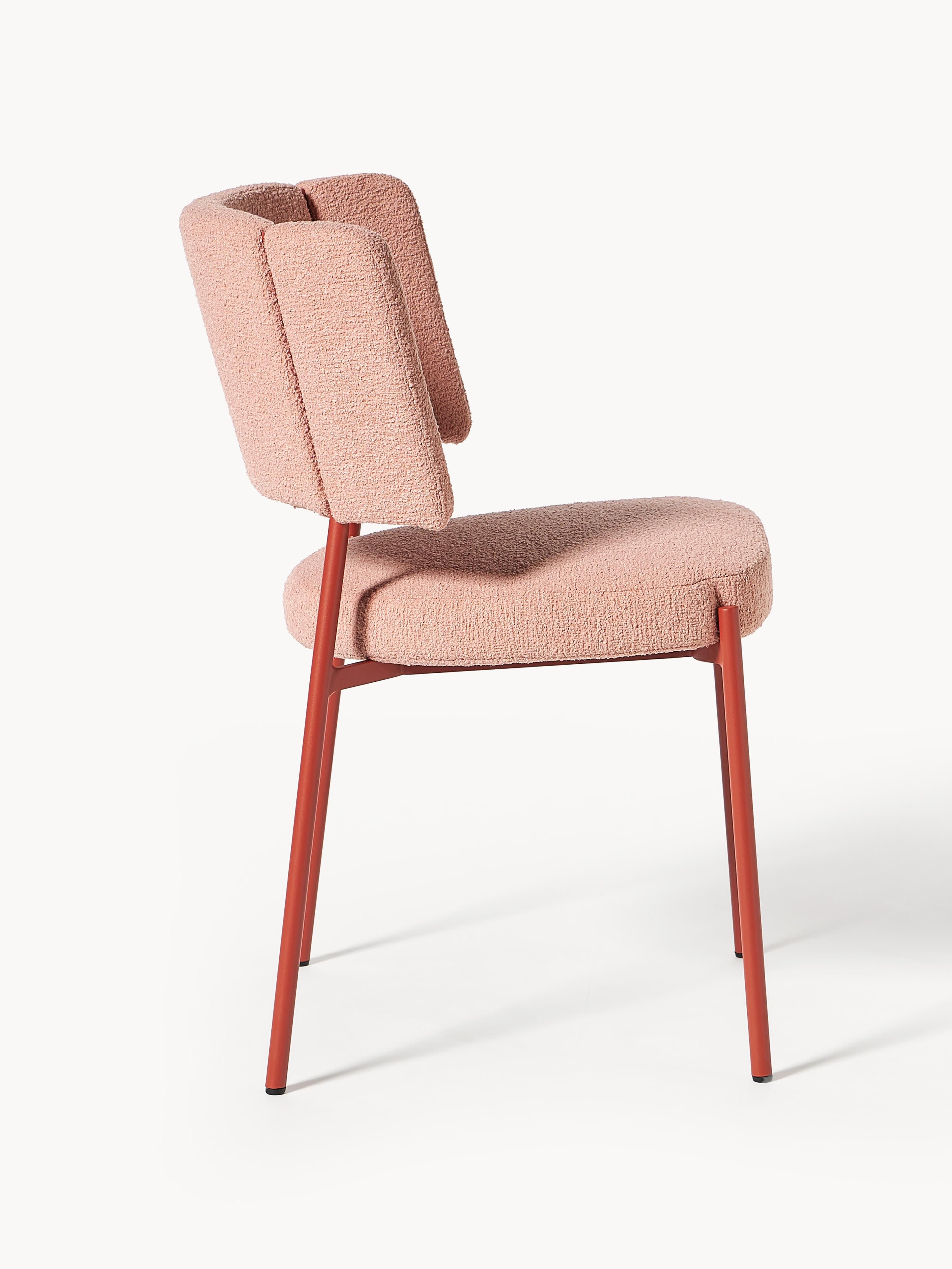 Bouclé gestoffeerde stoelen Samantha, 2 stuks