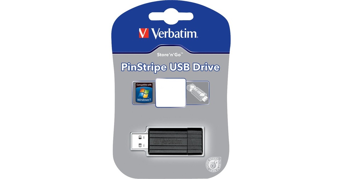 VerbatimPinStripe USB Drive 8 GB usb-stick  (Zwart, USB 2.0)