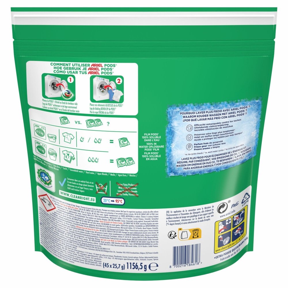 Ariel 4in1 Wasmiddel Pods Ultra Vlekverwijderaar90 stuks