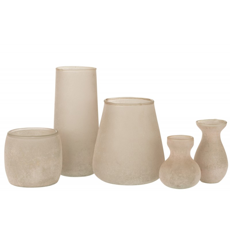 Vase en verre rose 10x10x23 cm