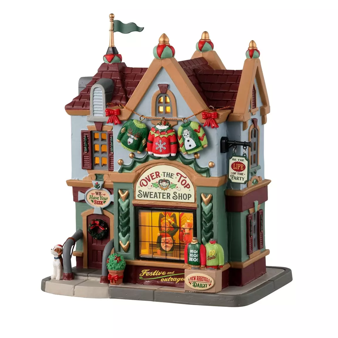 Village de Noël Lemax à piles lumineux Boutique de Pull-over