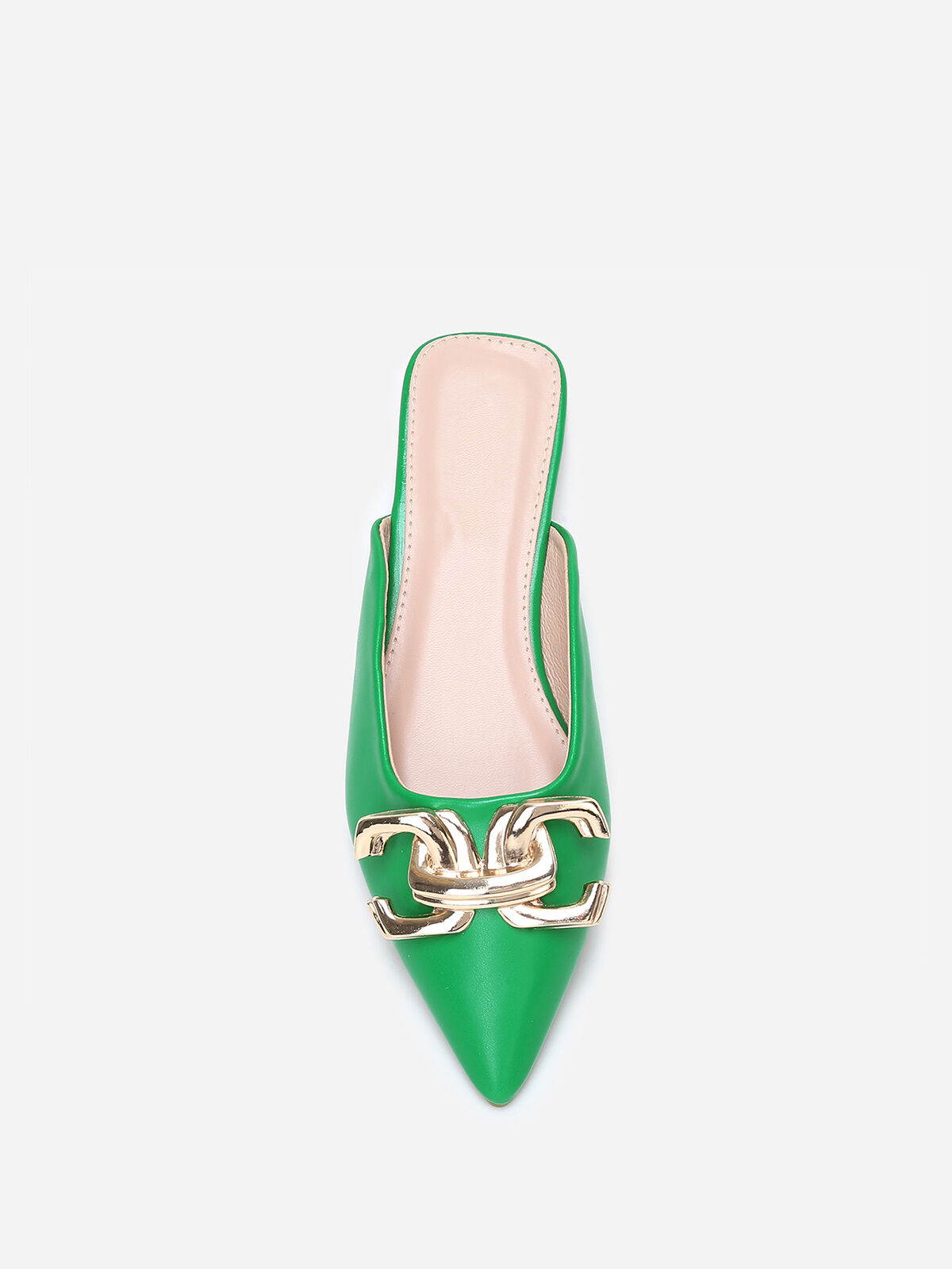 Mules pointues à boucle- Vert