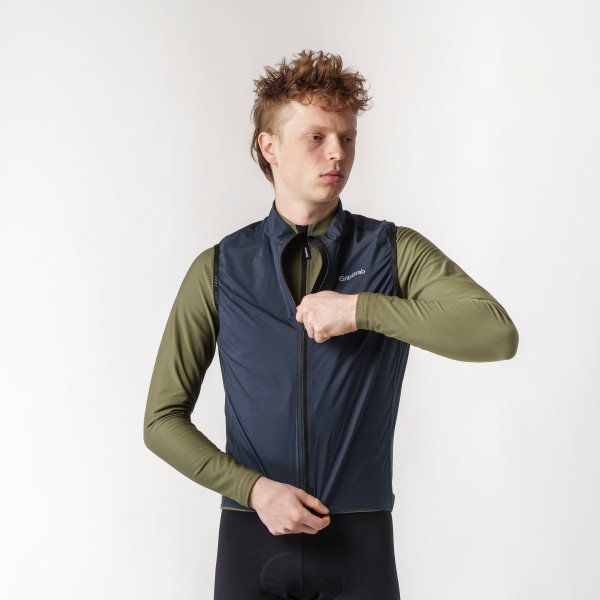 GripGrab PACR vindtæt cykelvest Navy Blue herre