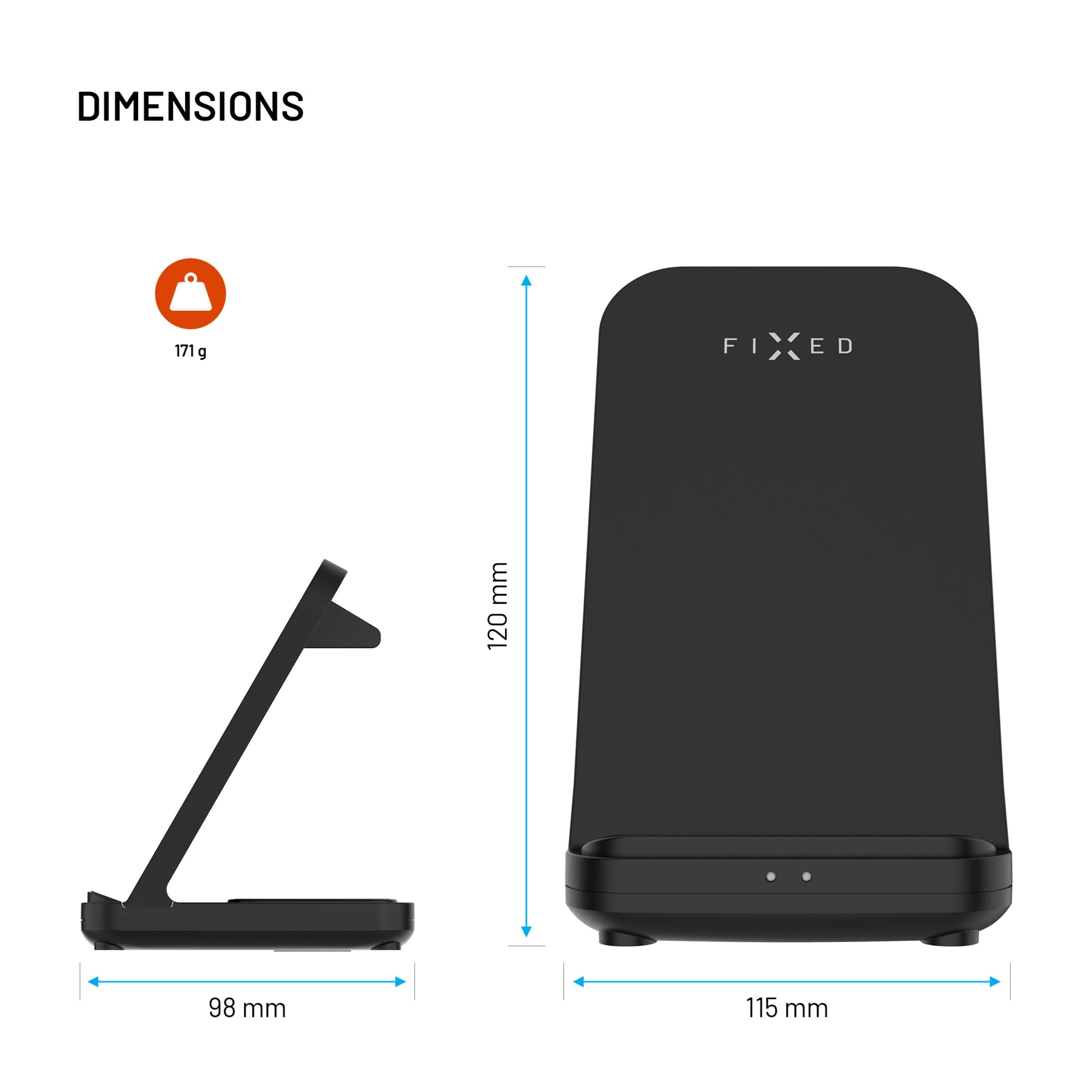 Fixed 3-in-1 Trådløs Ladestasjon for Garmin - Svart
