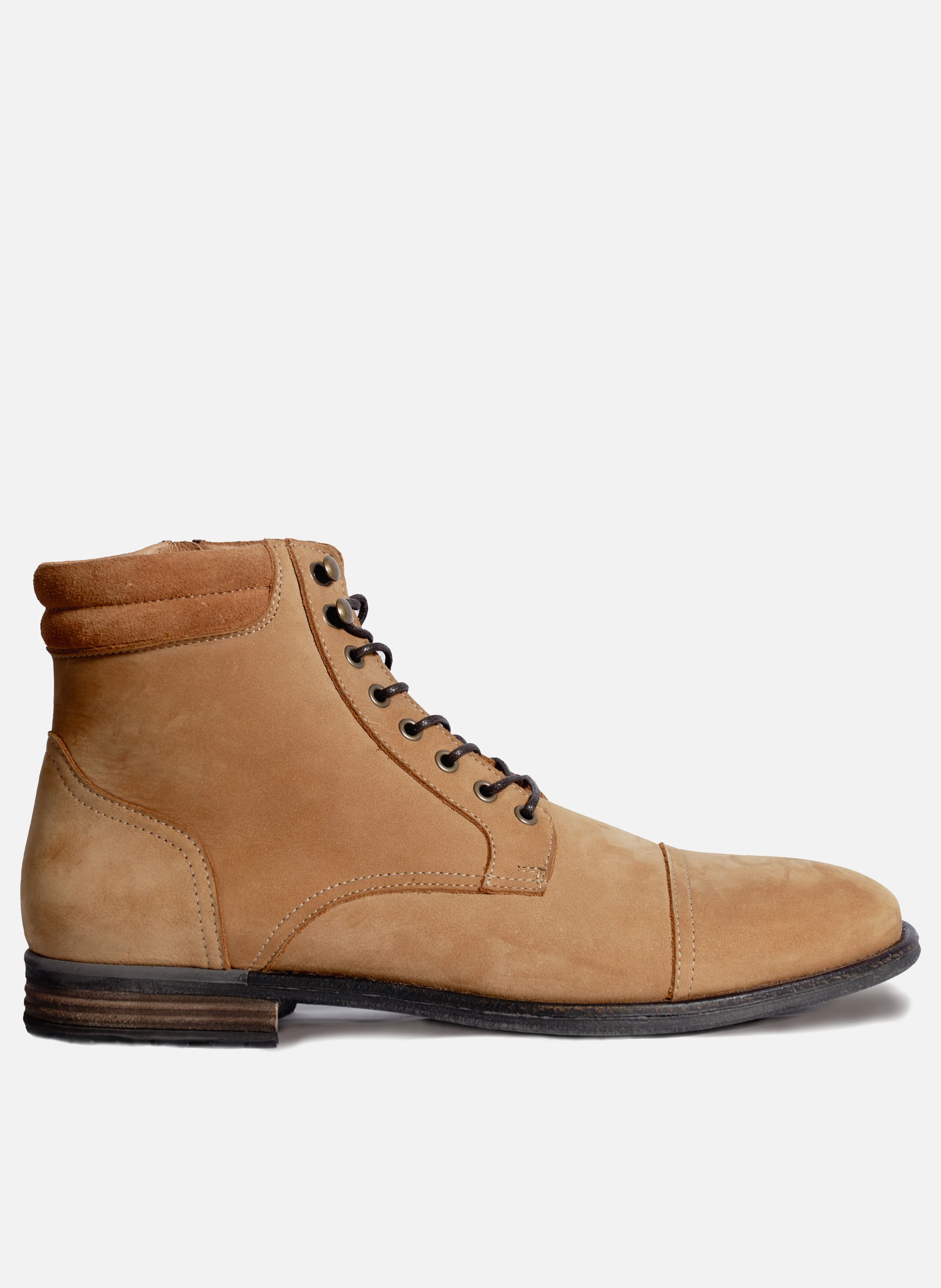 Ranger boots à col cuir | Marron