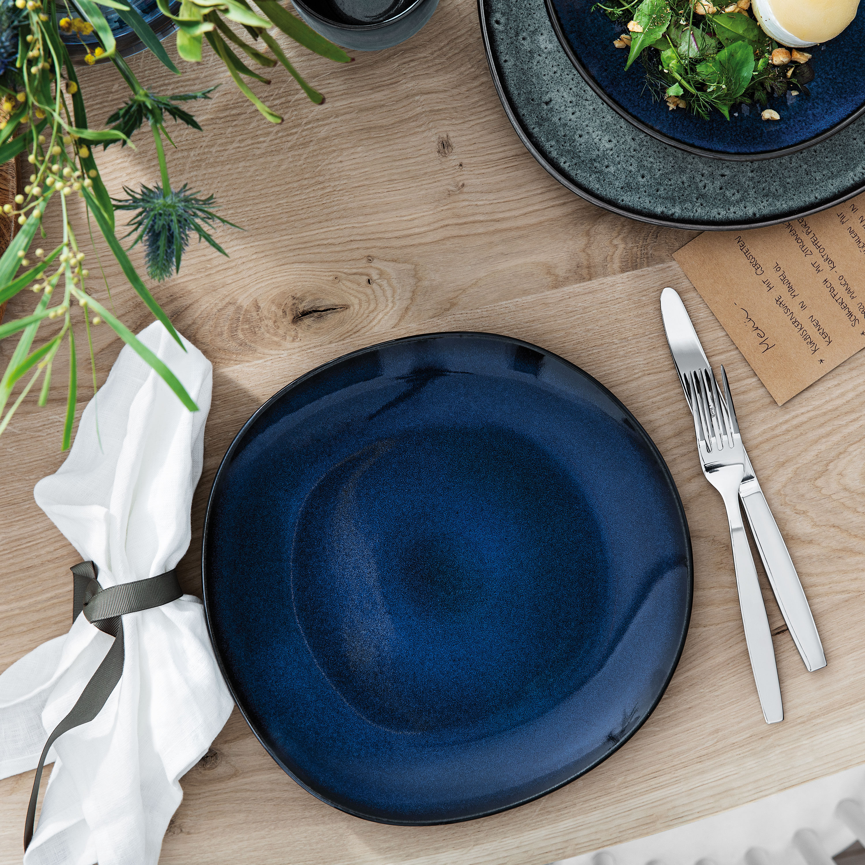 Lave Dinner plate Blue, 11.1'' x 11'', earthenware