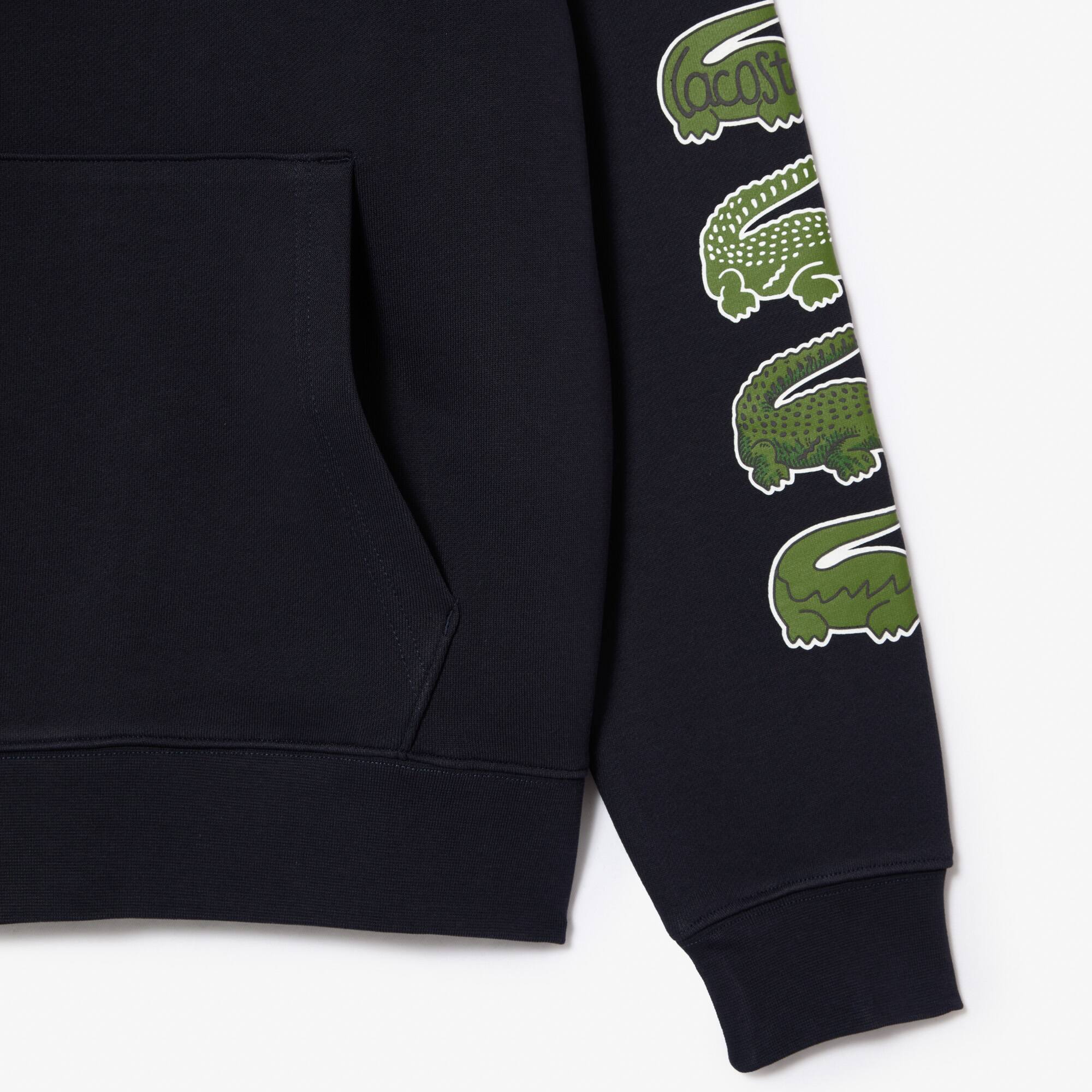 Sweatshirt à capuche avec crocodiles contrastés Sweatshirts - Bleu - Lacoste - Unisex