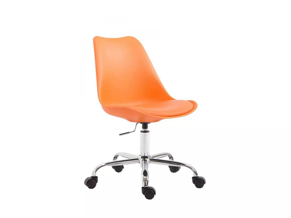 Chaise de bureau - Plastique & Métal chromé - Orange - Toulouse