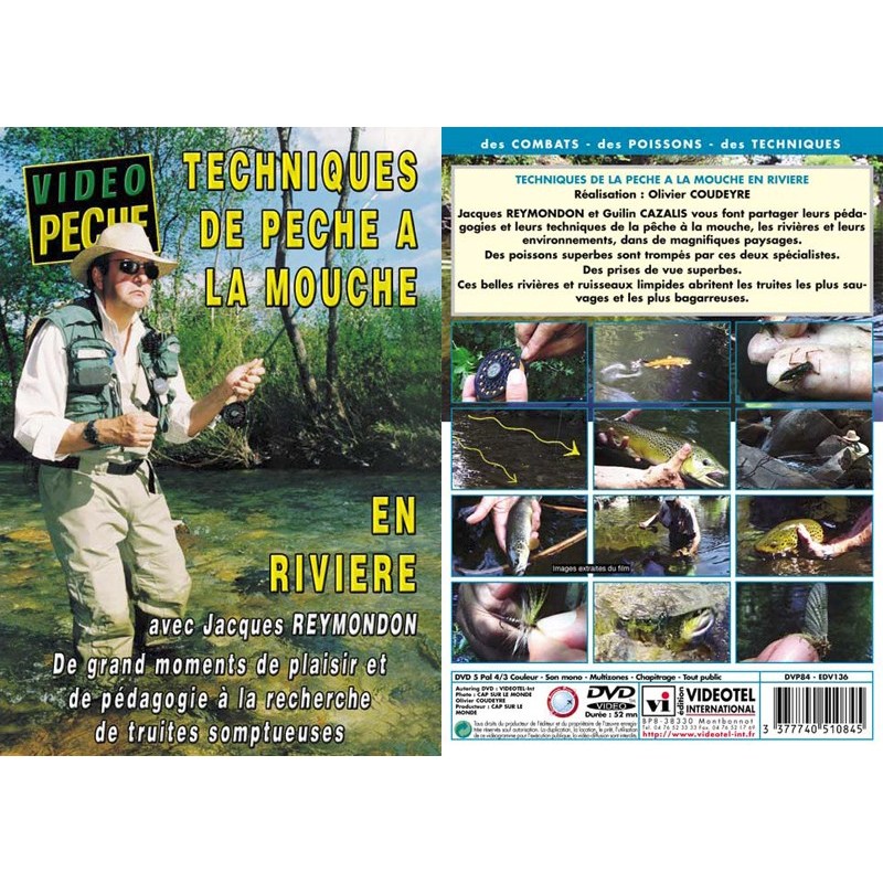 Dvd - Techniques De Peche À La Mouche En Rivière Avec Jacques Reymondon Et Guilin Cazalis