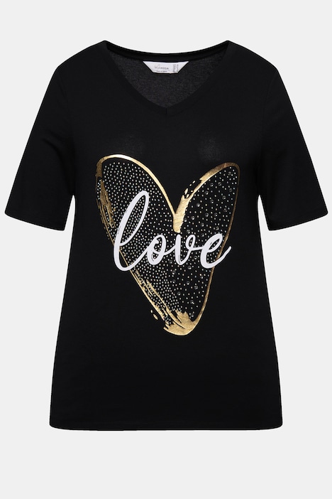 T-Shirt, A-Linie, LOVE Herz, Halbarm