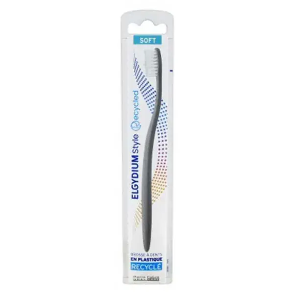 Escova de dentes estilo Elgydium, 100% reciclada, macia.