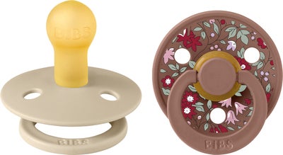 BIBS x Liberty Colour Smokk 2-Pack Lateks Str 1 Rund, Chamomile Lawn/Woodchuck Mix