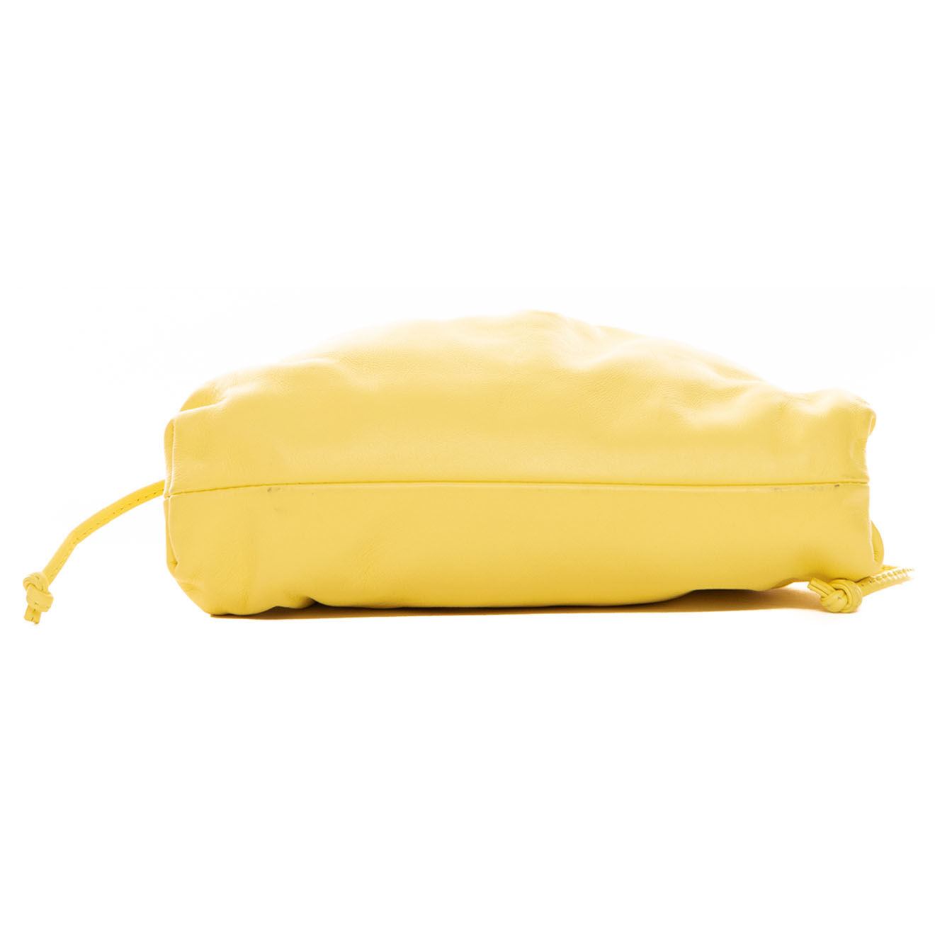 Bottega Veneta Mini sac Pouch en Cuir jaune - Très bon état - L.22 cm