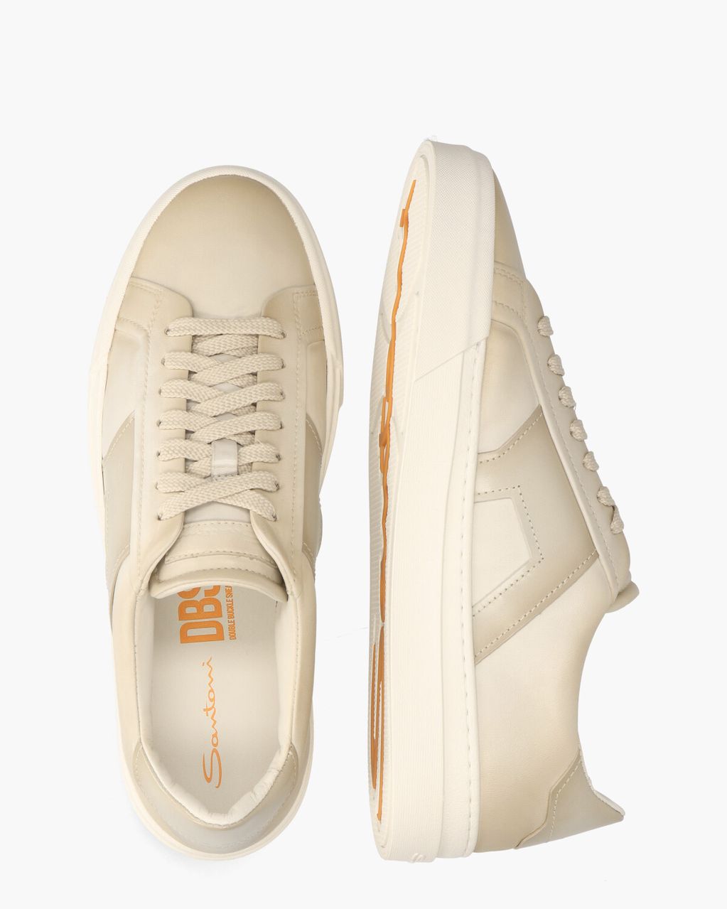 Santoni 22018 Ecru/Beige Herensneakers