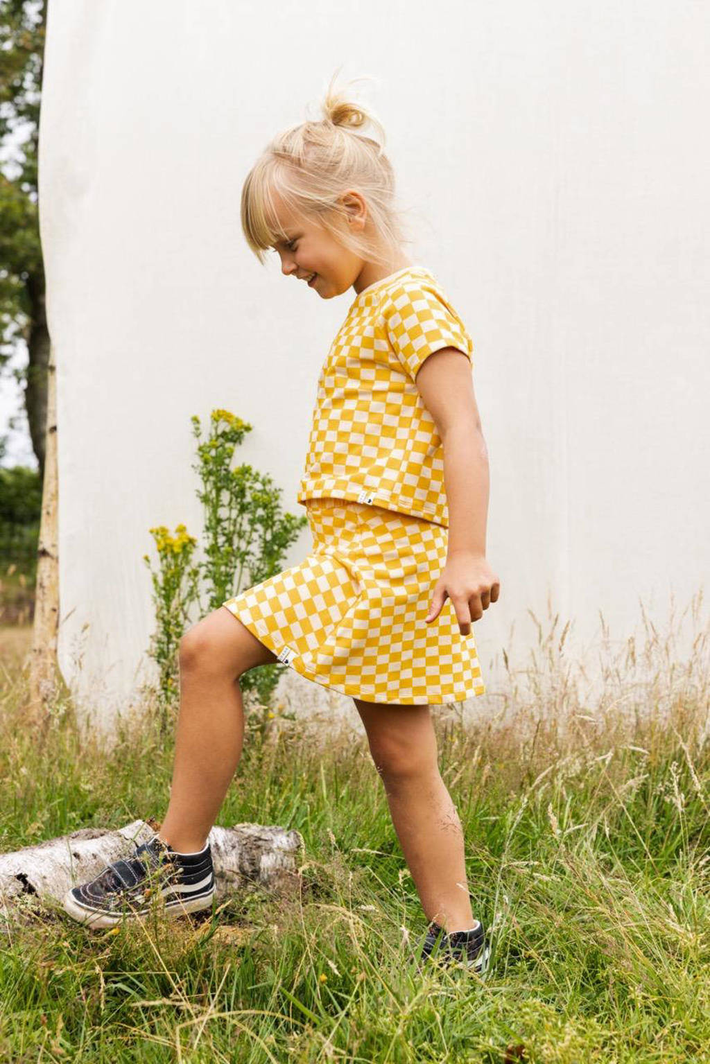 LOOXS geruitetop geel/oranje