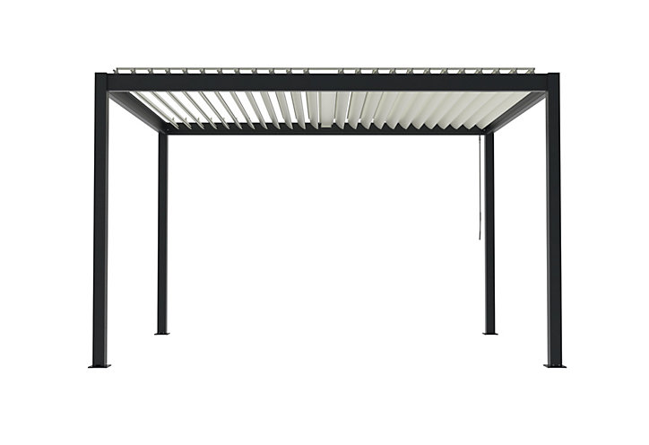 Pergola manuelle bioclimatique autoportante aluminium Cameo 4,04 x 3,14 m