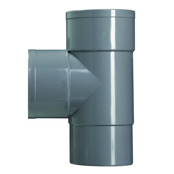 Martens T-stuk PVC grijs 2x lijmverbinding 1 verjongdspie 80x80x80 mm