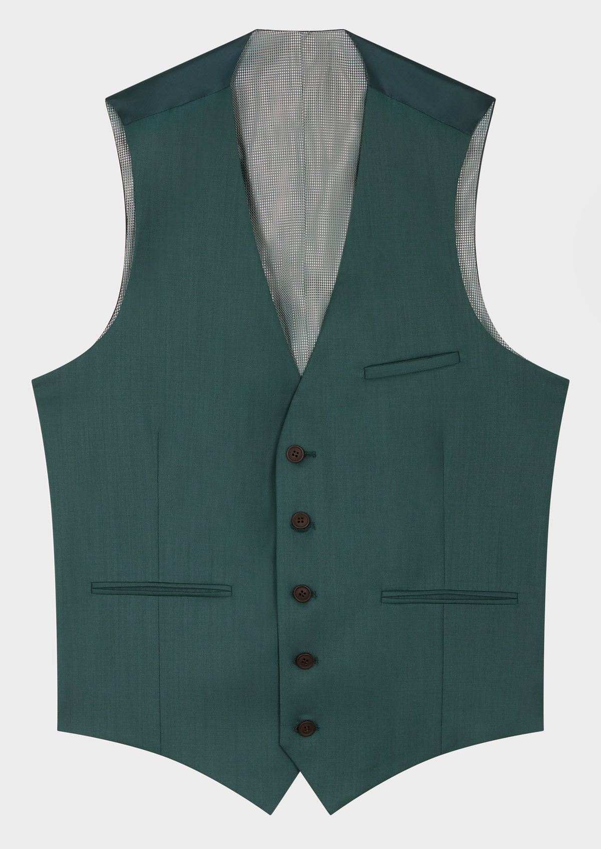 Gilet de costume en laine unie vert bouteille