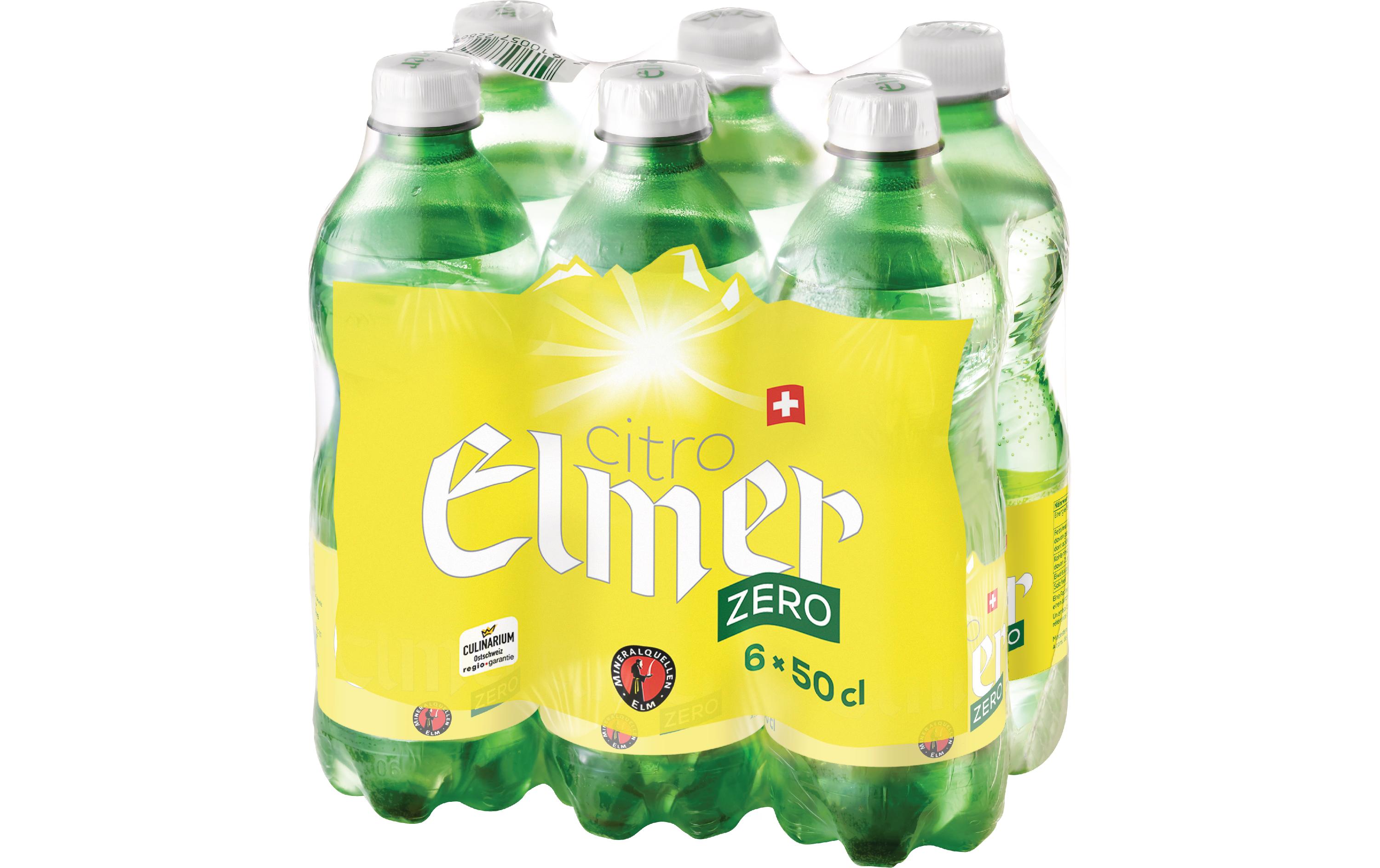 Soft-Drinks Citro Zero 6 x 0.5 lFrisches Mineralwasser mit natürlichem Zitronenaroma für den kalorienfreien Genuss