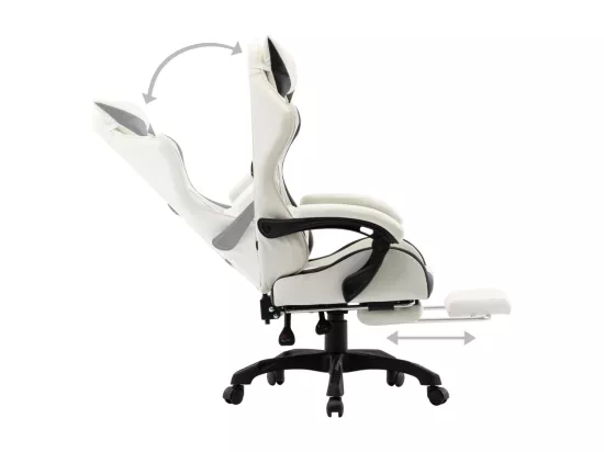 Chaise fauteuil siège pivotante cuir noire 64 x 65 x 119 cm 02_0024223